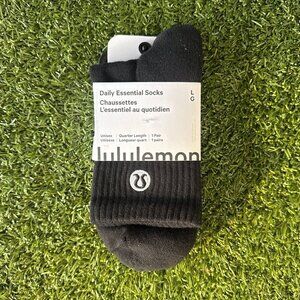 Unisex Daily Essential Quarter Socks - Black